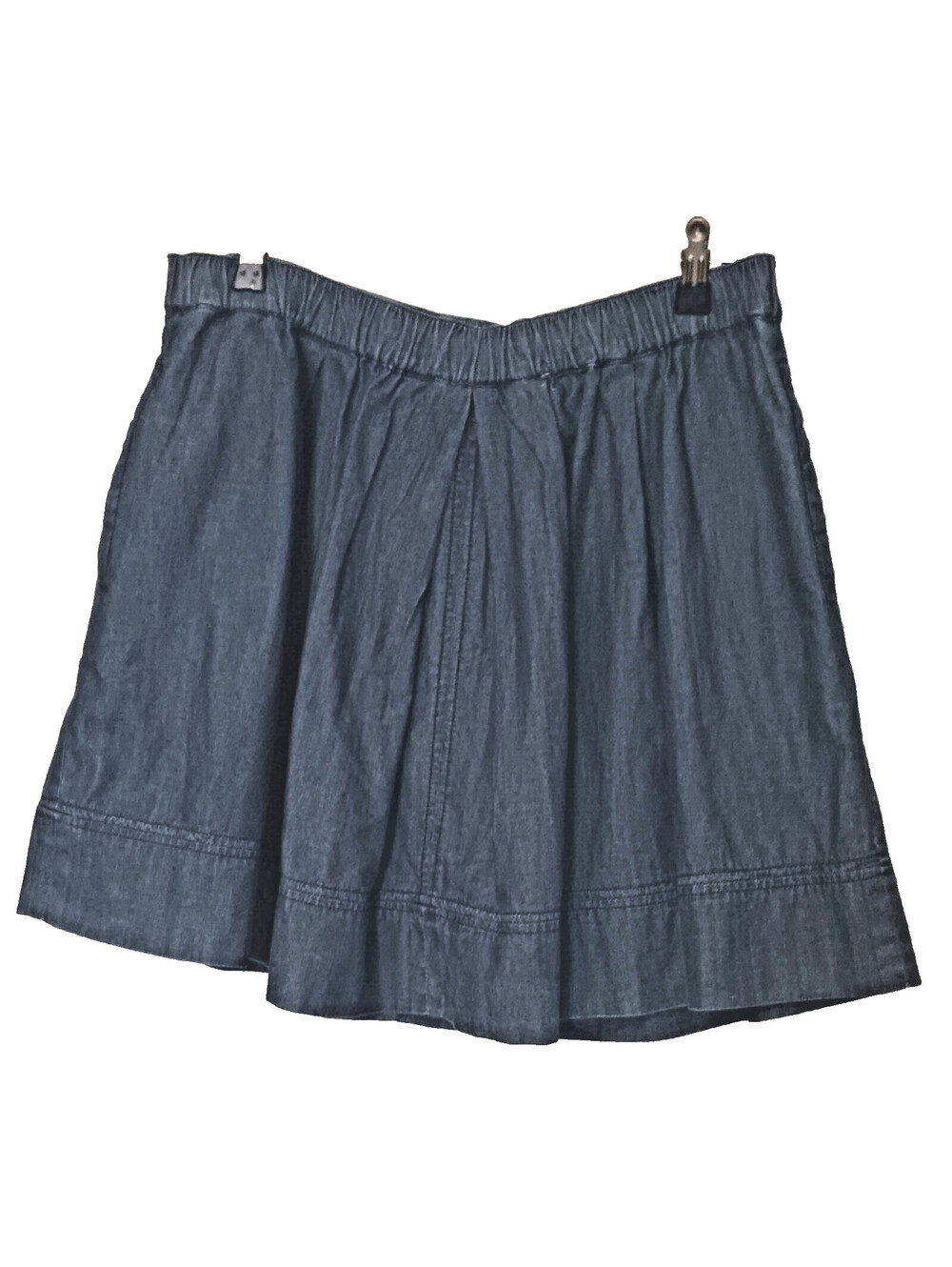 Tommy Hilfiger Denim Skirt Pleated With Pockets Womens XL Elastic Waist Midrise